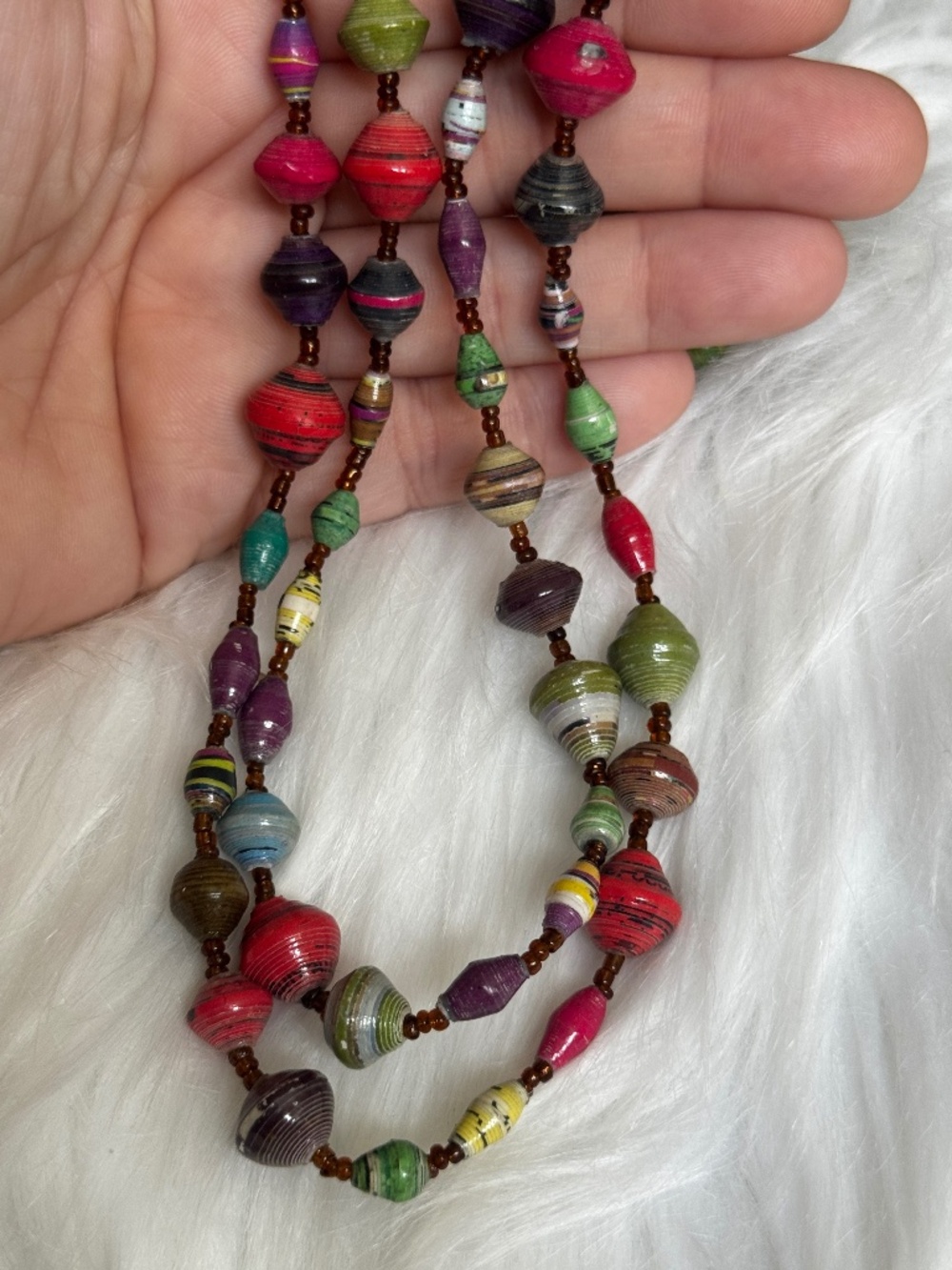 BeadforLife Uganda Colorful Paper Bead Necklace